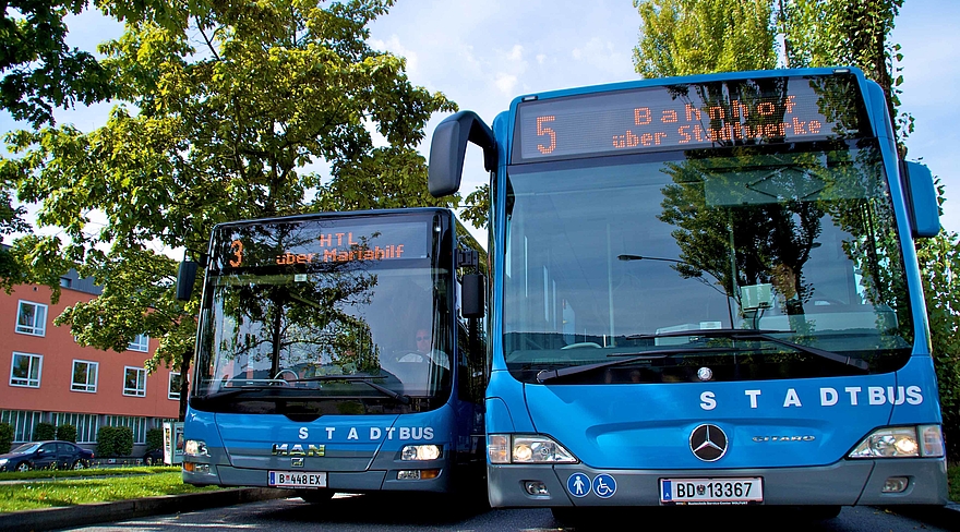 Stadtbus Bregenz in Fahrt